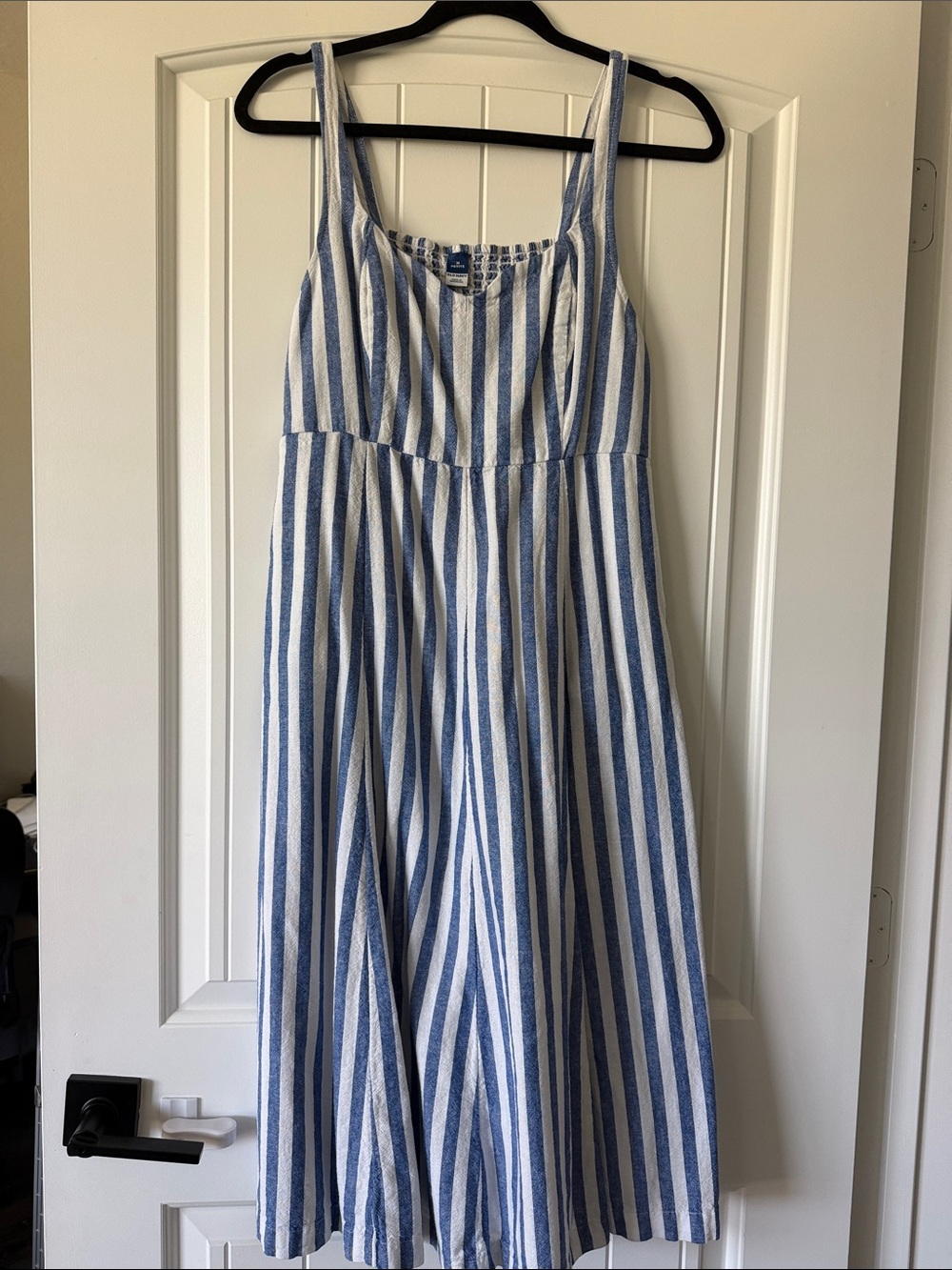 Old Navy Blue and White Striped Midi Sundress